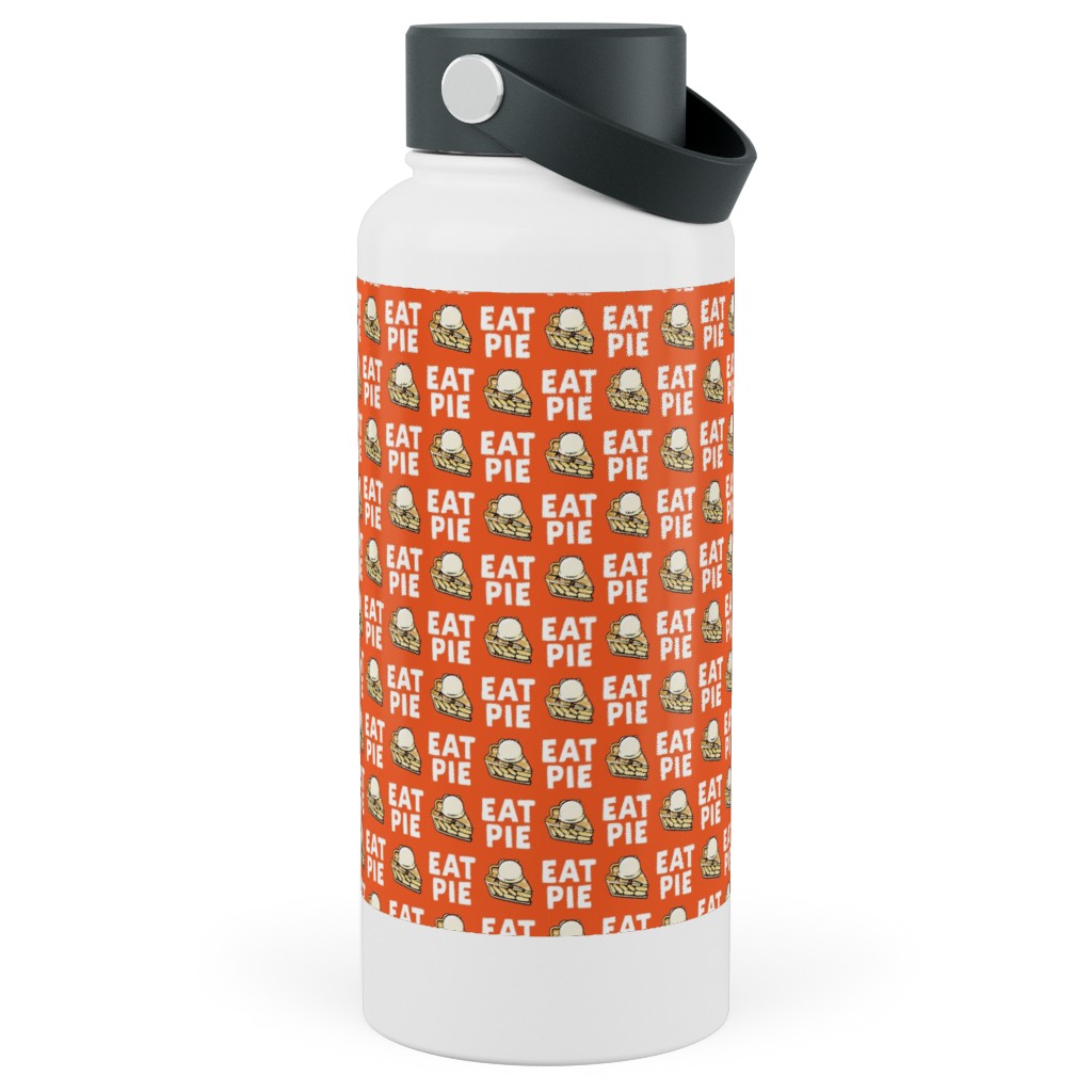 Eat Pie - Apple Pie  La Mode - Orange Stainless Steel Wide Mouth Water Bottle, 30oz, Wide Mouth, Orange, Orange
