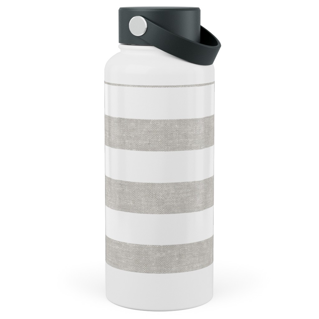 Tiles - Rectangles - Stone Stainless Steel Wide Mouth Water Bottle, 30oz, Wide Mouth, Gray, Gray
