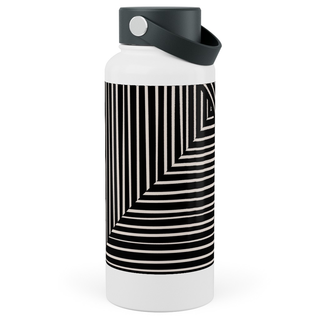 Angles and Lines Stainless Steel Wide Mouth Water Bottle, 30oz, Wide Mouth, Gray, Gray