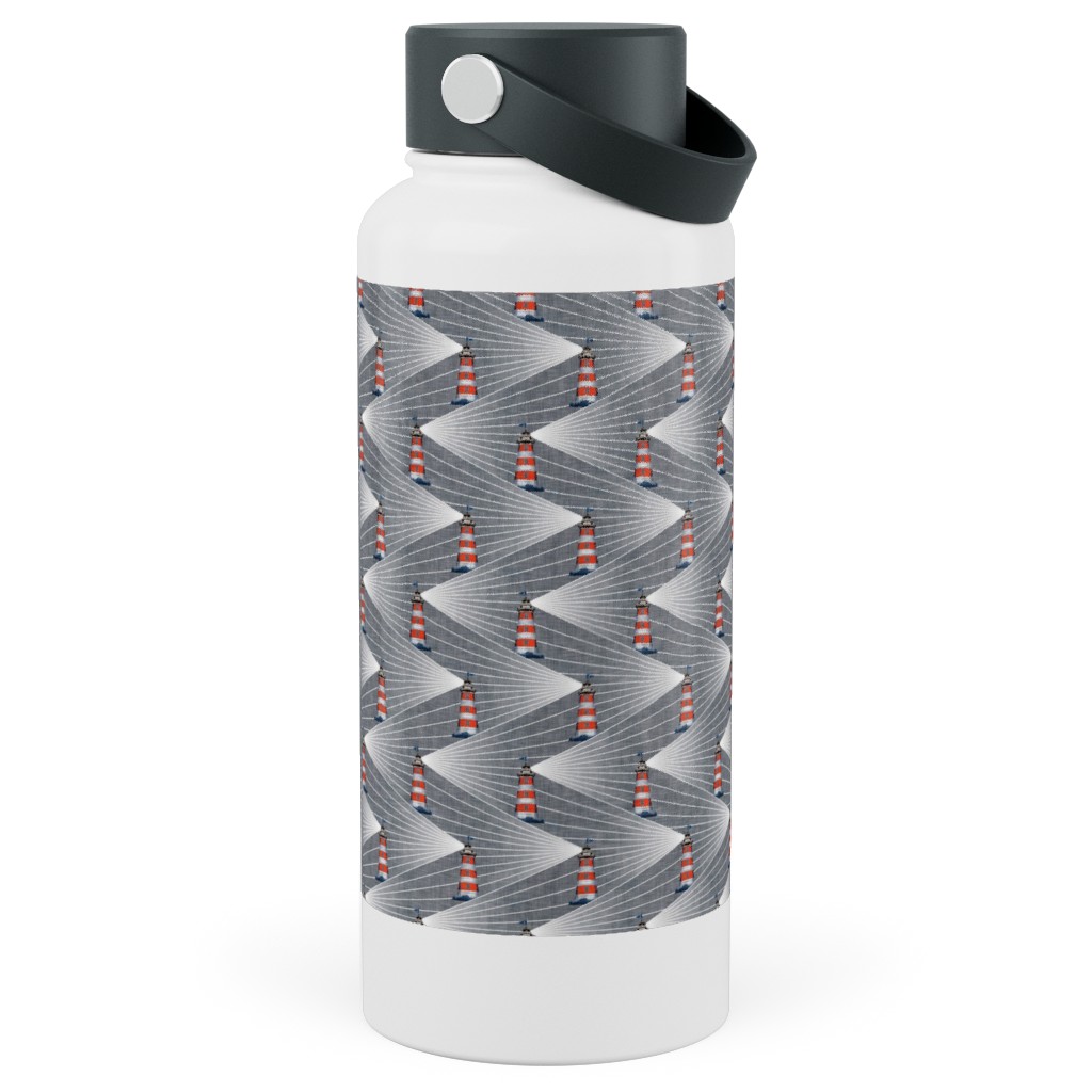 Land Ahoy Stainless Steel Wide Mouth Water Bottle, 30oz, Wide Mouth, Gray, Gray