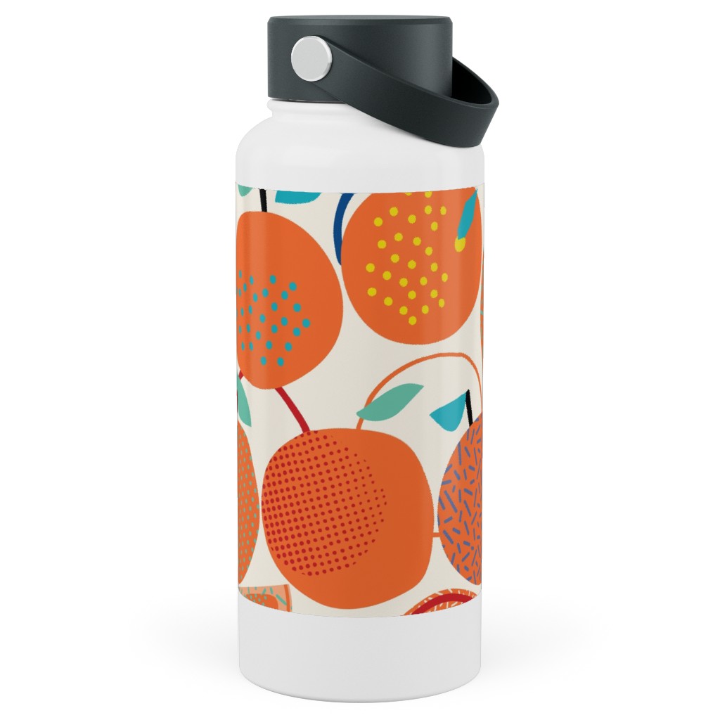 Fresh Orange - Orange Stainless Steel Wide Mouth Water Bottle, 30oz, Wide Mouth, Orange, Orange
