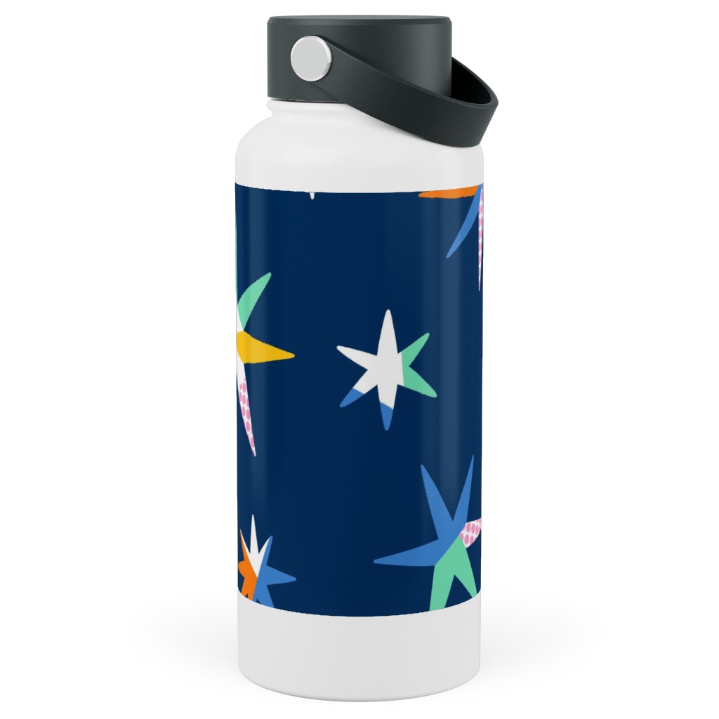 Modern Starry Sky - Blue Stainless Steel Wide Mouth Water Bottle, 30oz, Wide Mouth, Blue