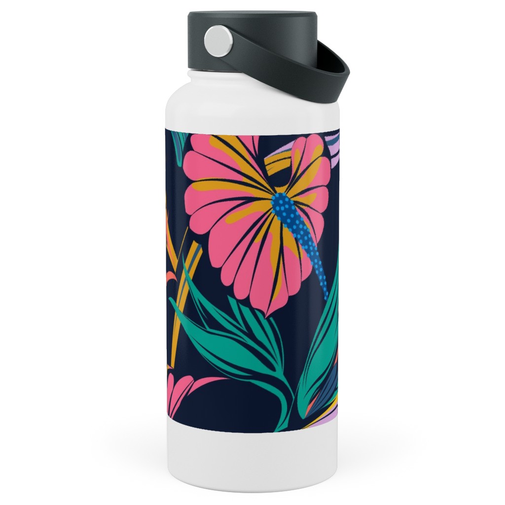 Electric Paradise Stainless Steel Wide Mouth Water Bottle, 30oz, Wide Mouth, Multicolor