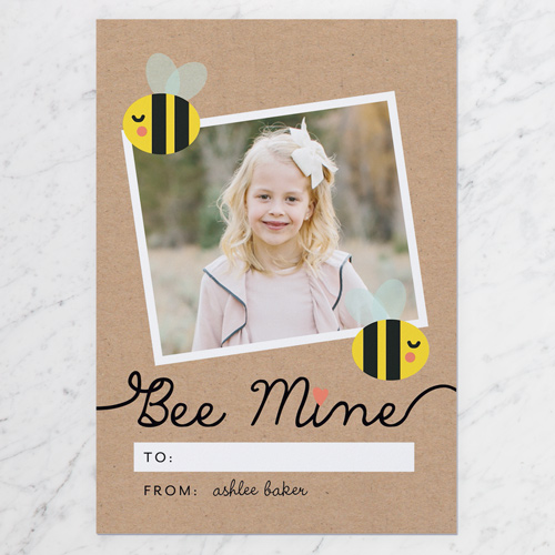Bee With Me Valentine's Card, Beige, Signature Smooth Cardstock, Square