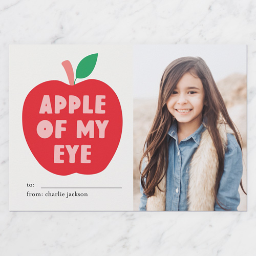 Apple Greetings Valentine's Card, Beige, 100% Recycled Cardstock , Square, Cream