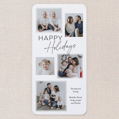 Modern Framing Holiday Card, White, 4x8 Flat, Holiday, 100% Recycled Cardstock ?, Rounded