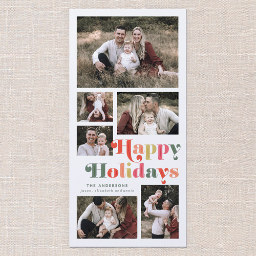 Modern Mosaic Holiday Card, White, 4x8 Flat, Holiday, 100% Recycled Cardstock , Square, White