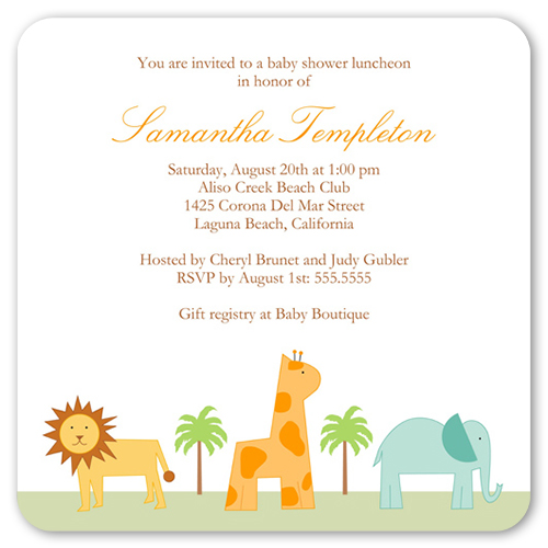 Safari Adventure 5x5 Custom Baby Shower Invitations Shutterfly