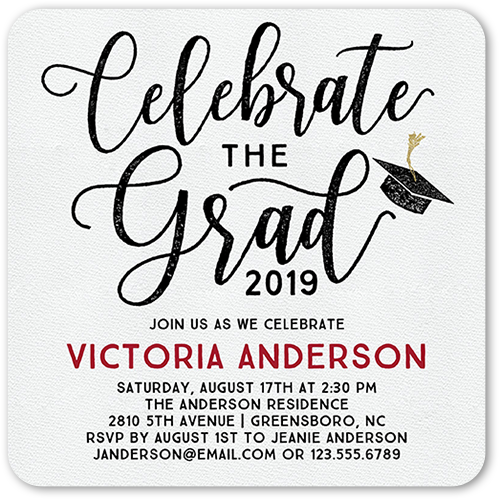 Celebratory Script 5x5 Graduation Party Invitations Shutterfly