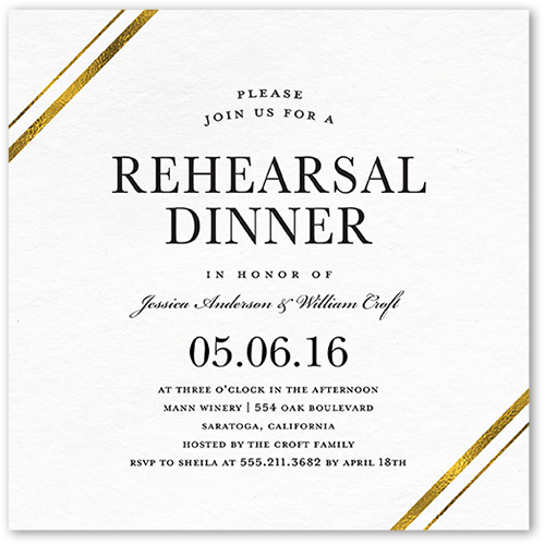 Stylish Bands Rehearsal Dinner Invitation | Shutterfly