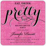 pretty party bachelorette party invitation 5x5 flat