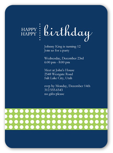 Happy Blue Party Invitation, Blue, Matte, Signature Smooth Cardstock, Rounded, Blue