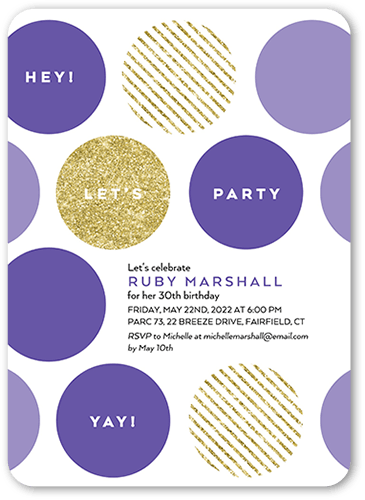 Big Bold Dots Party Invitation, Rounded Corners