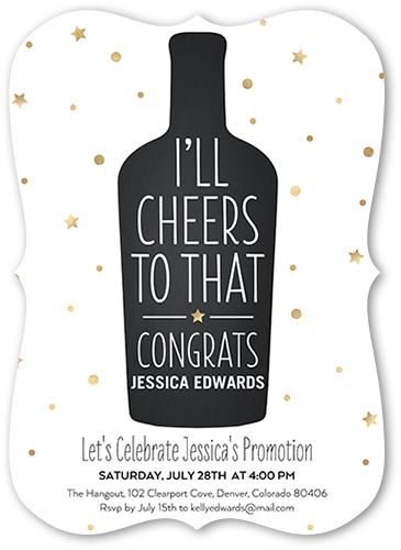 Cheers to That Party Invitation, White, 5x7 Flat, Matte, Signature Smooth Cardstock, Bracket