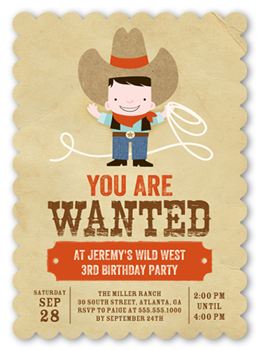 Cowboy Fun 5x7 Invite  Boy Birthday Invitations  Shutterfly