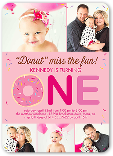 Donut Miss Girl First Birthday Invitation Shutterfly