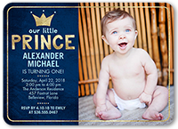 our little prince birthday invitation 5x7 flat