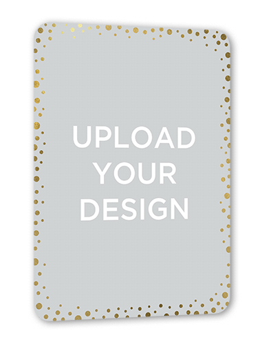 Upload Your Own Confetti Birthday Invitation, Gold Foil, Pearl Shimmer Cardstock, Rounded
