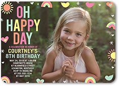pastel happy day birthday invitation 5x7 flat