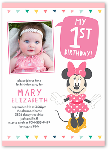 minnie mouse baby invitations