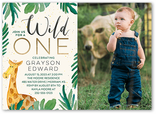 A Wild One 5x7 Stationery Card by Sarah Hawkins Designs Shutterfly