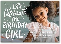celebrate birthday girl birthday invitation