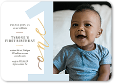 Invitation card for store first birthday