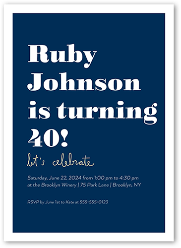 Captivating Cadence Birthday Invitation, Blue, 5x7 Flat, 100% Recycled Cardstock , Square