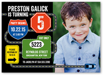 traffic signs birthday invitation 5x7 flat