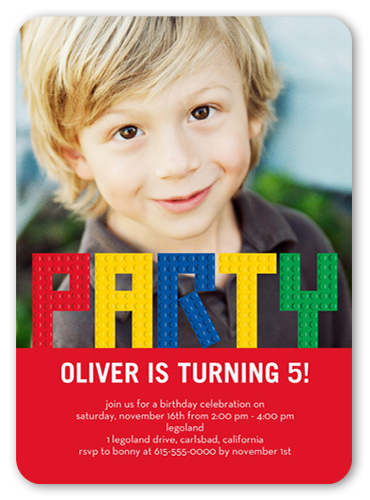 Estación de policía legislación Activar Lego Party 5x7 Boy Birthday Invitations | Shutterfly