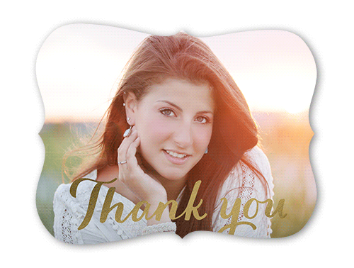 Luminous Gratitude Thank You Card, Gold Foil, Matte, Signature Smooth Cardstock, Bracket