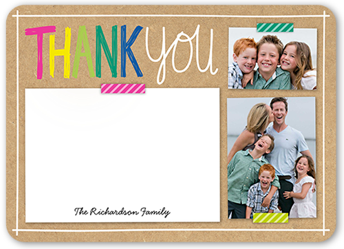Colorful Notes Thank You Card, Beige, Matte, Signature Smooth Cardstock, Rounded