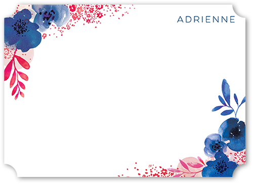 Blooming Bouquet Thank You Card, Blue, 100% Recycled Cardstock , Ticket