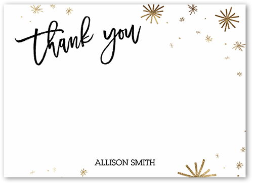 Fabulous Bursts Thank You Card, White, Pearl Shimmer Cardstock, Square