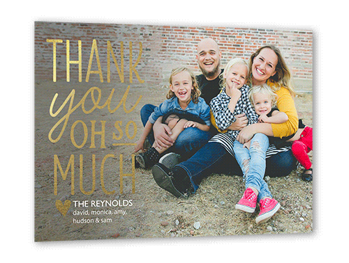 Polished Gratitude Thank You Card, Gold Foil, Pearl Shimmer Cardstock, Square