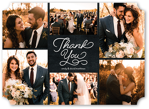 Thankful Twirl Thank You Card, Black, Pearl Shimmer Cardstock, Ticket