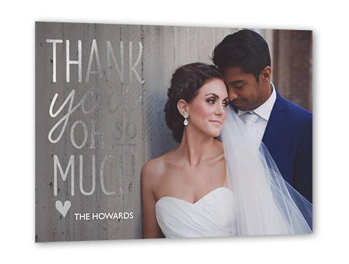 So Much Gratitude Thank You Card, Silver Foil, White, 5x7 Flat, Matte, Signature Smooth Cardstock, Square