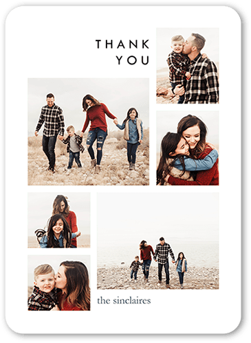 Collage Thank You Thank You Card, White, 5x7 Flat, Standard Smooth Cardstock, Rounded
