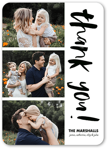 Thankful Exclamation Thank You Card, Black, 5x7 Flat, Matte, Signature Smooth Cardstock, Rounded