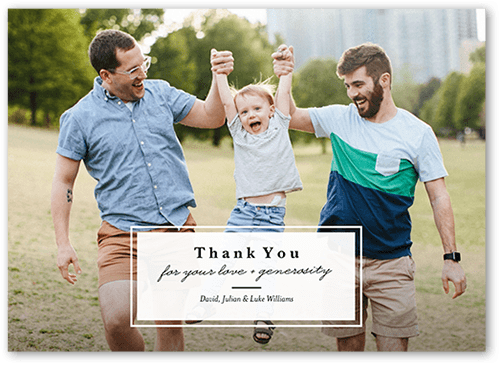 Modern Label Thank You Card, White, 5x7 Flat, Matte, Signature Smooth Cardstock, Square