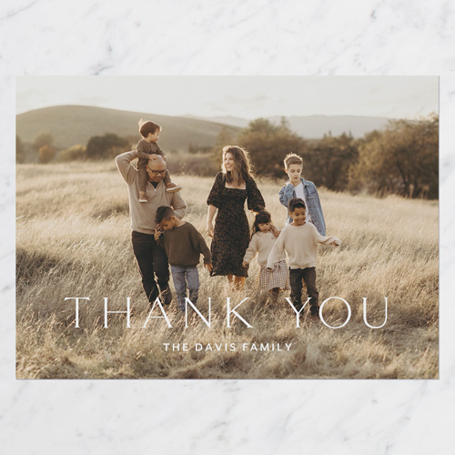 Classy Gratitude Thank You Card, White, 5x7 Flat, Matte, Signature Smooth Cardstock, Square