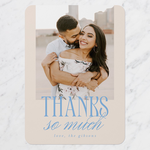 Gentle Charm Thank You Card, Pink, 5x7 Flat, 100% Recycled Cardstock , Rounded, Blush