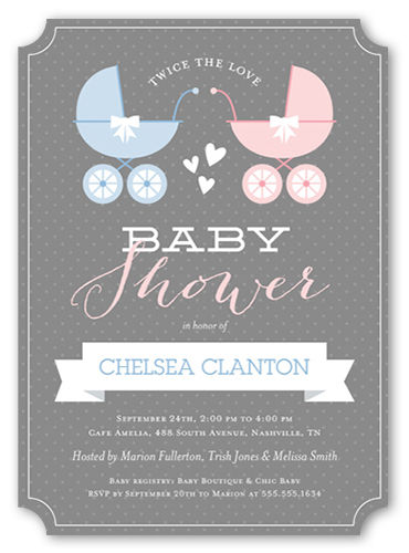 Buggy And Banner Twins Baby Shower Invitation Cards Shutterfly