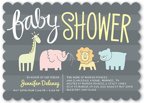 baby animal baby shower invitations