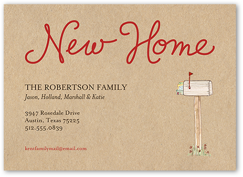 New Mailbox Moving Announcement, Beige, Luxe Double-Thick Cardstock, Square