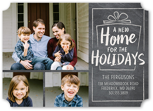 New Holiday Home Moving Announcement, Black, Matte, Signature Smooth Cardstock, Ticket
