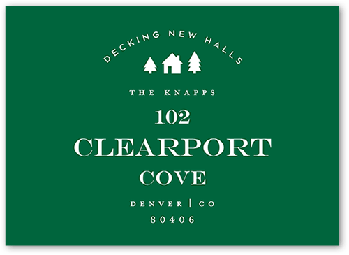 Adorned Address Moving Announcement, Green, 5x7 Flat, Matte, Signature Smooth Cardstock, Square