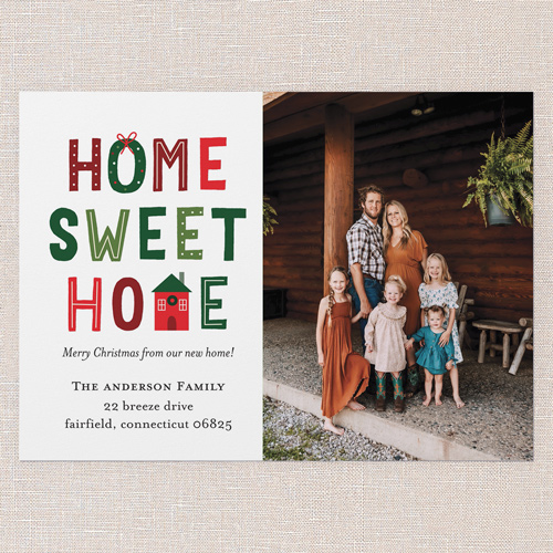 Playful Welcome Moving Announcement, White, 5x7 Flat, 100% Recycled Cardstock , Square, White