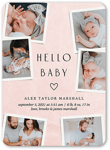 Pink Baby Girl Announcement Cards
