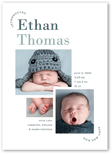 Newborn Bliss Birth Announcement, White, none, 5x7 Flat, Pearl Shimmer Cardstock, Square, White